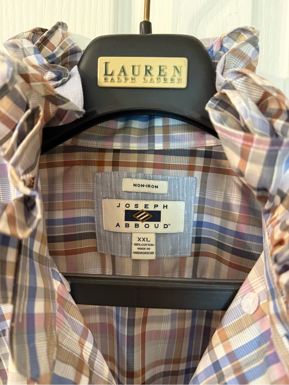 Plaid Ruffle-Collar Button-Down Multi Color - Picture 8 of 8